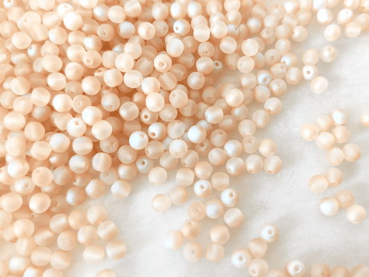 4mm round beads - matt pastel orange iris