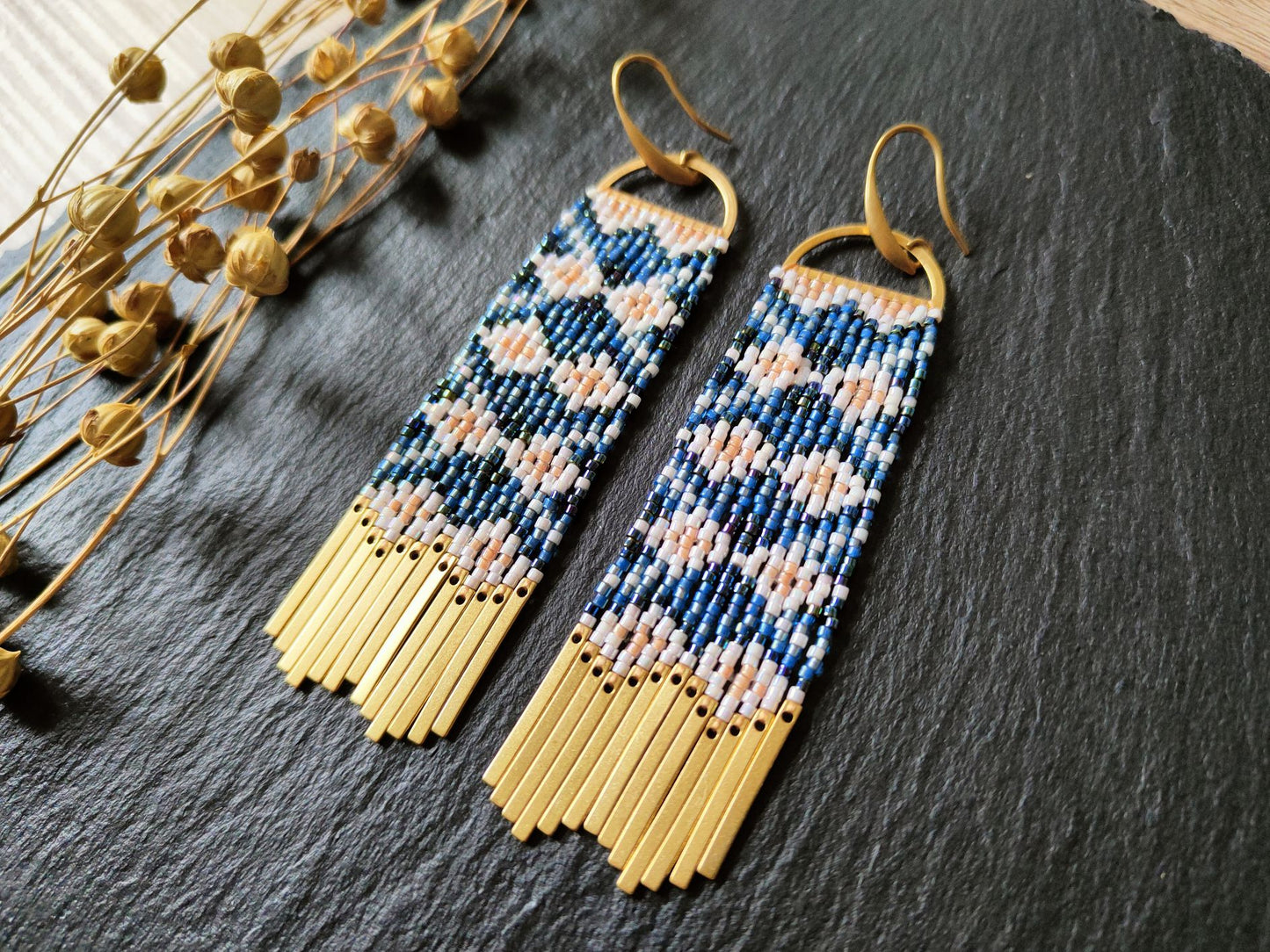 Wind chime earrings "Scirocco" - blue