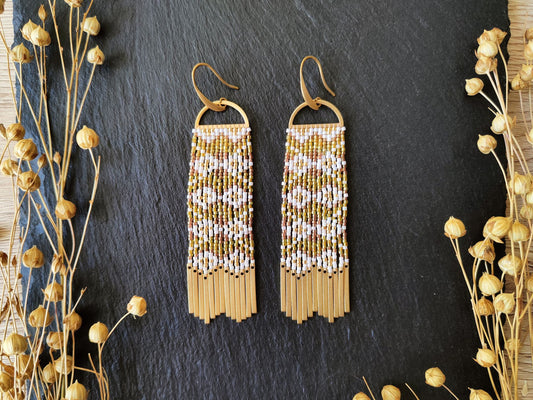 Wind chime earrings "Scirocco" - mustard yellow