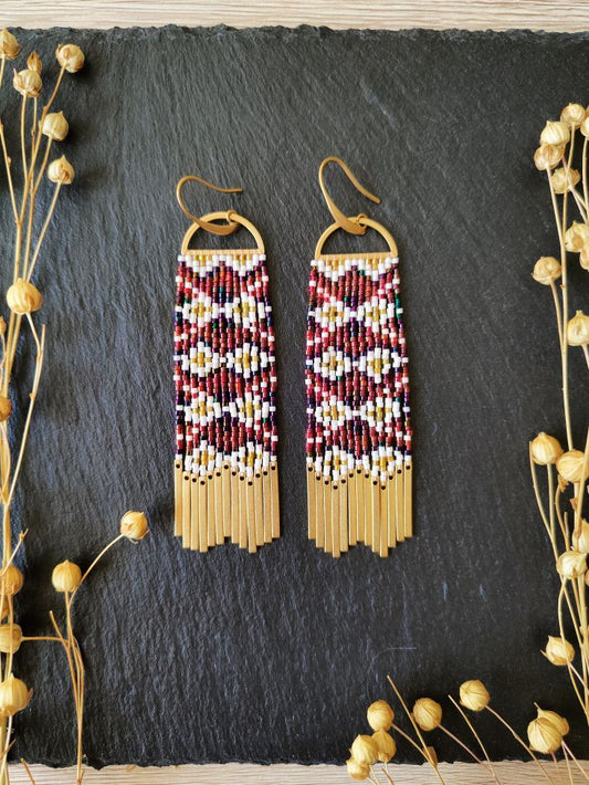 Wind chime earrings "Scirocco" - red