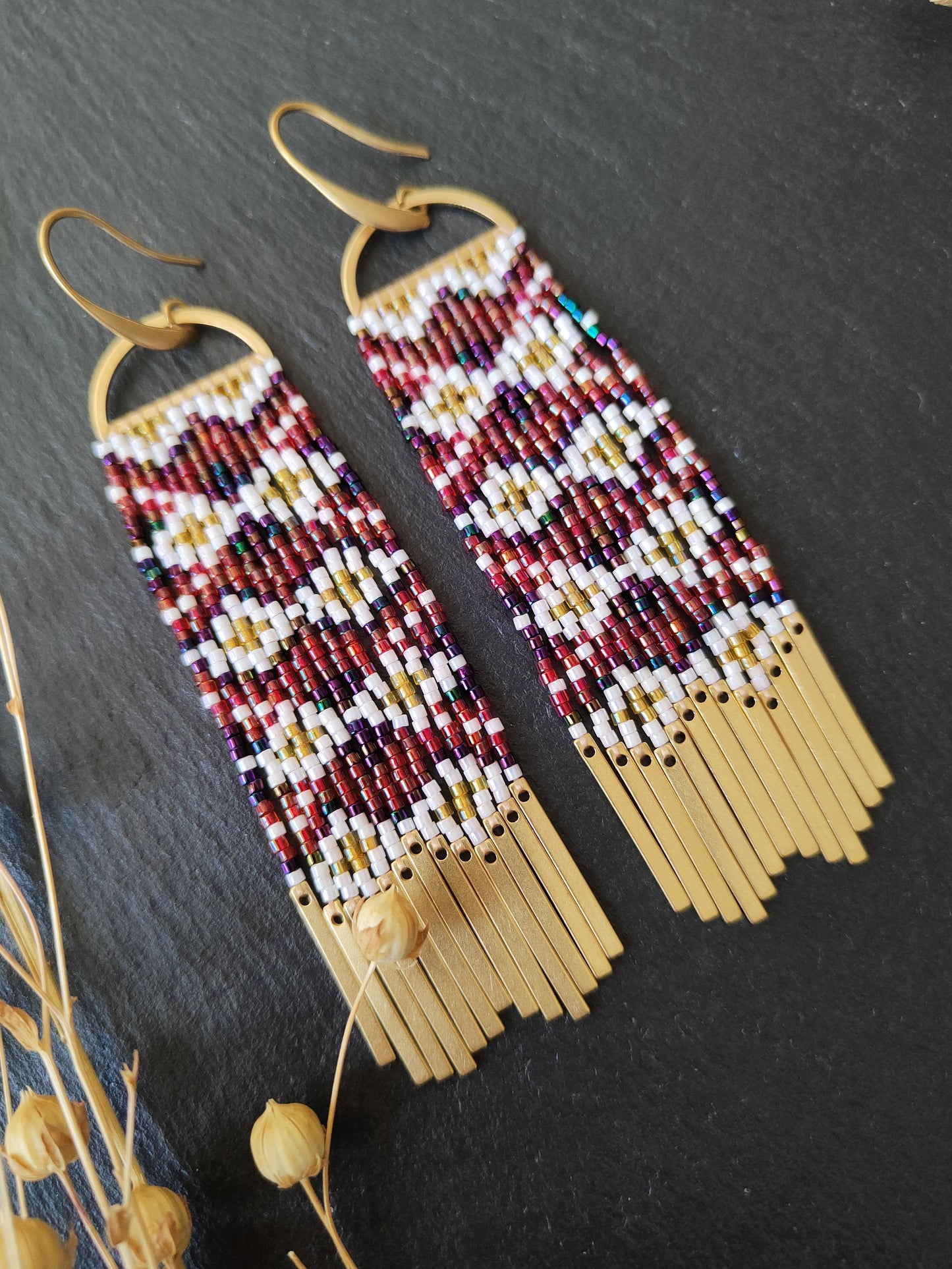 Wind chime earrings "Scirocco" - red