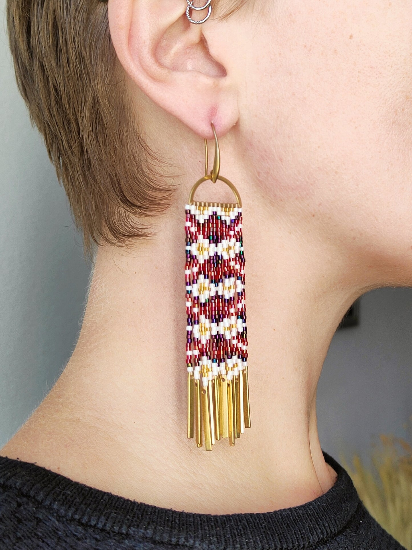 Wind chime earrings "Scirocco" - red