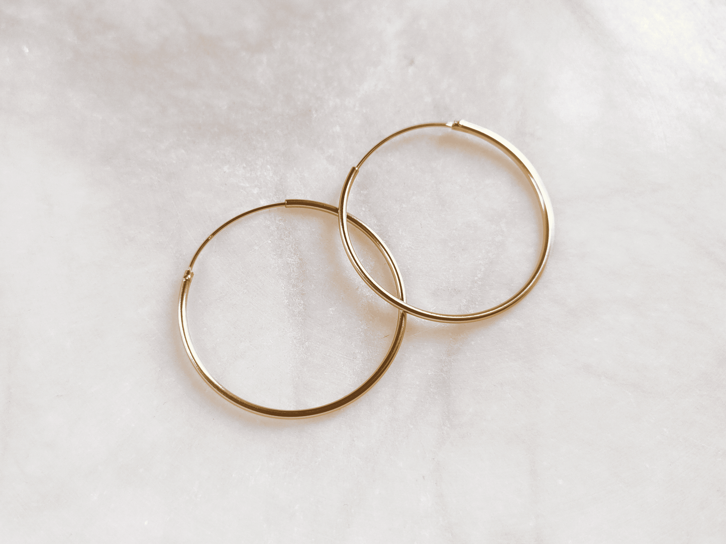 30mm 24k gold-plated sterling silver hoops with endless clasp