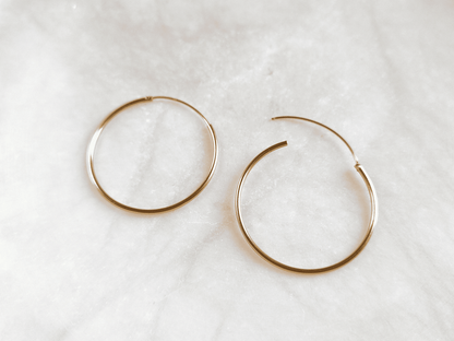 30mm 24k gold-plated sterling silver hoops with endless clasp