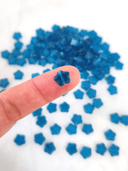 Star beads 8mm - dark Caribbean blue