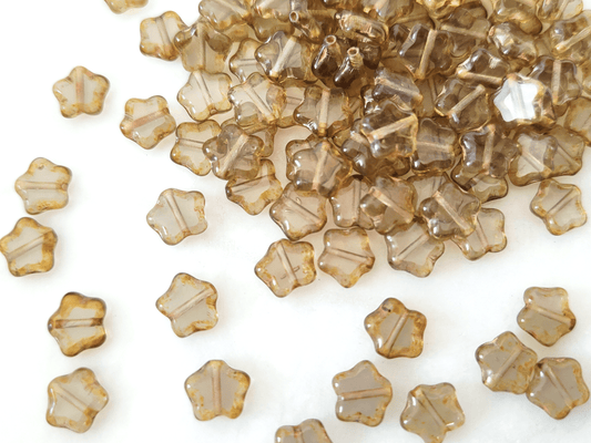 Star beads 8mm - brown olive