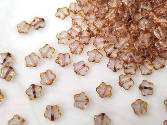 Star beads 8mm - light brown