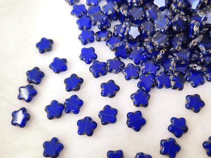 Star beads 8mm - dark navy blue