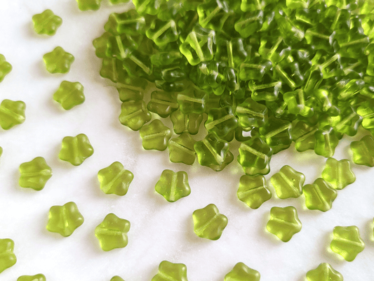 Star beads 8mm - grass green